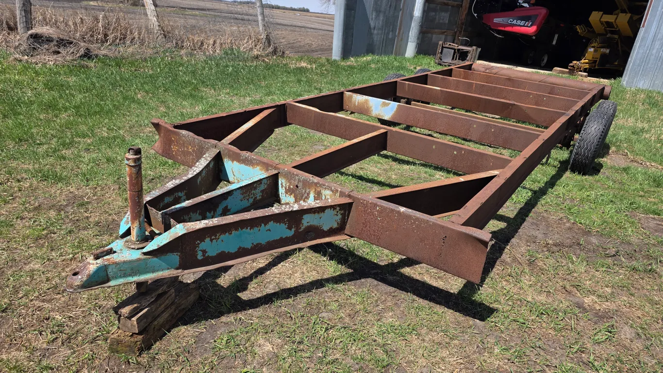 20’ Long x 6.5’ Wide Steel Frame Trailer, Tandem Axle, 8 x 14.5 Tires on 6 Bolt Rims, Ball Hitch Tur