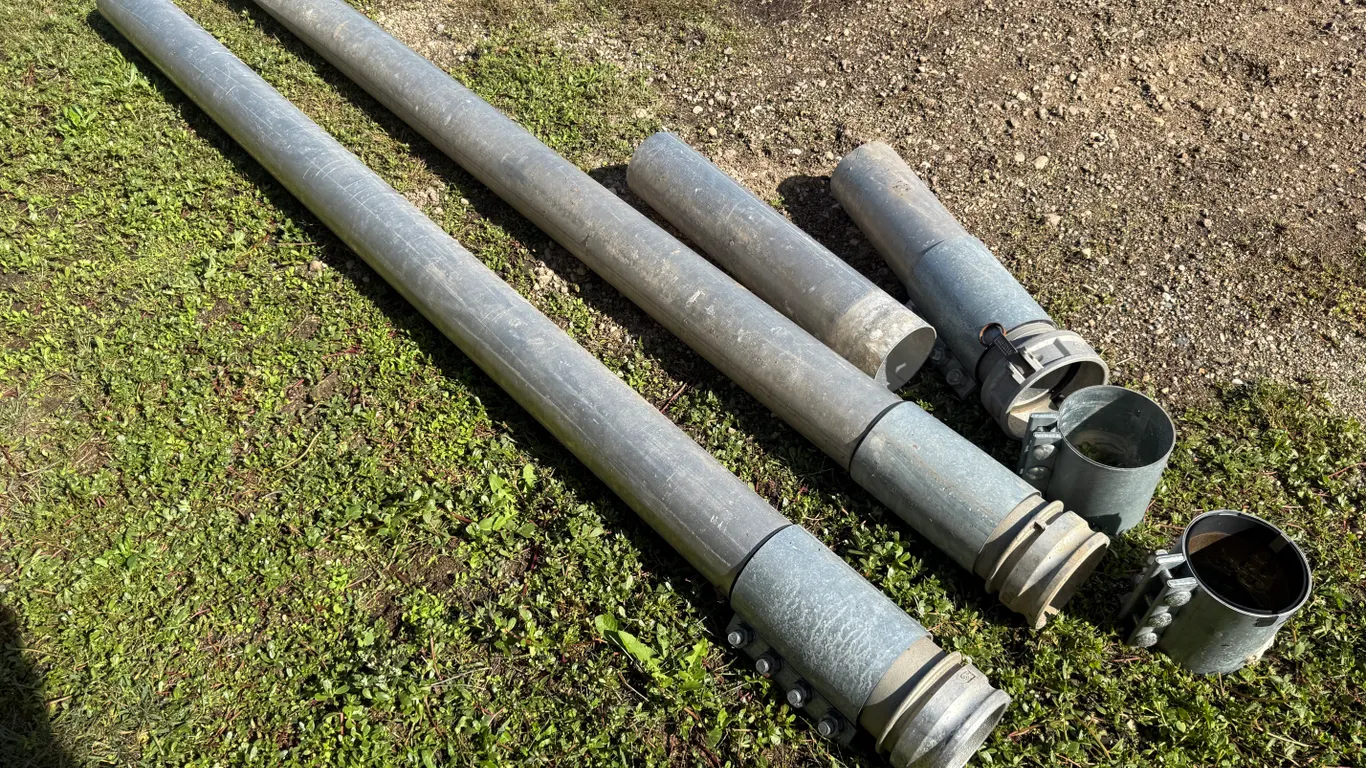 5" Air Tube For Grain, 2 - 8 Ft + Some Connectors