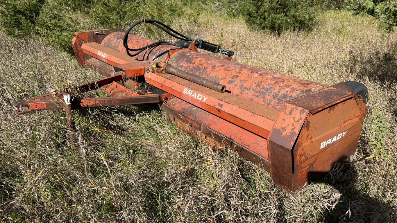 Brady 12’ Stalk Chopper, PTO Needs Work, With Cylinder and Hoses