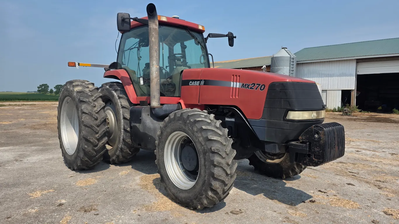 2001 Case IH MX Magnum 270 MFWD Tractor, 5,720 Hours, Power Shift Transmission, 10 Front Suitcase We