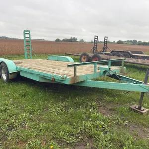 2015 Homemade Flatbed Tandem Axle Trailer, 7’x18’, (16’ flat, 2’ Beaver), Wood Deck, 5’ Ramps, ST225