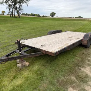 Tandem Axle Equipment Trailer, 82" Wide, 17 ½’ Deck + 2-1/2' Beavertail, 5-Bolt Hubs, Fairly New P23