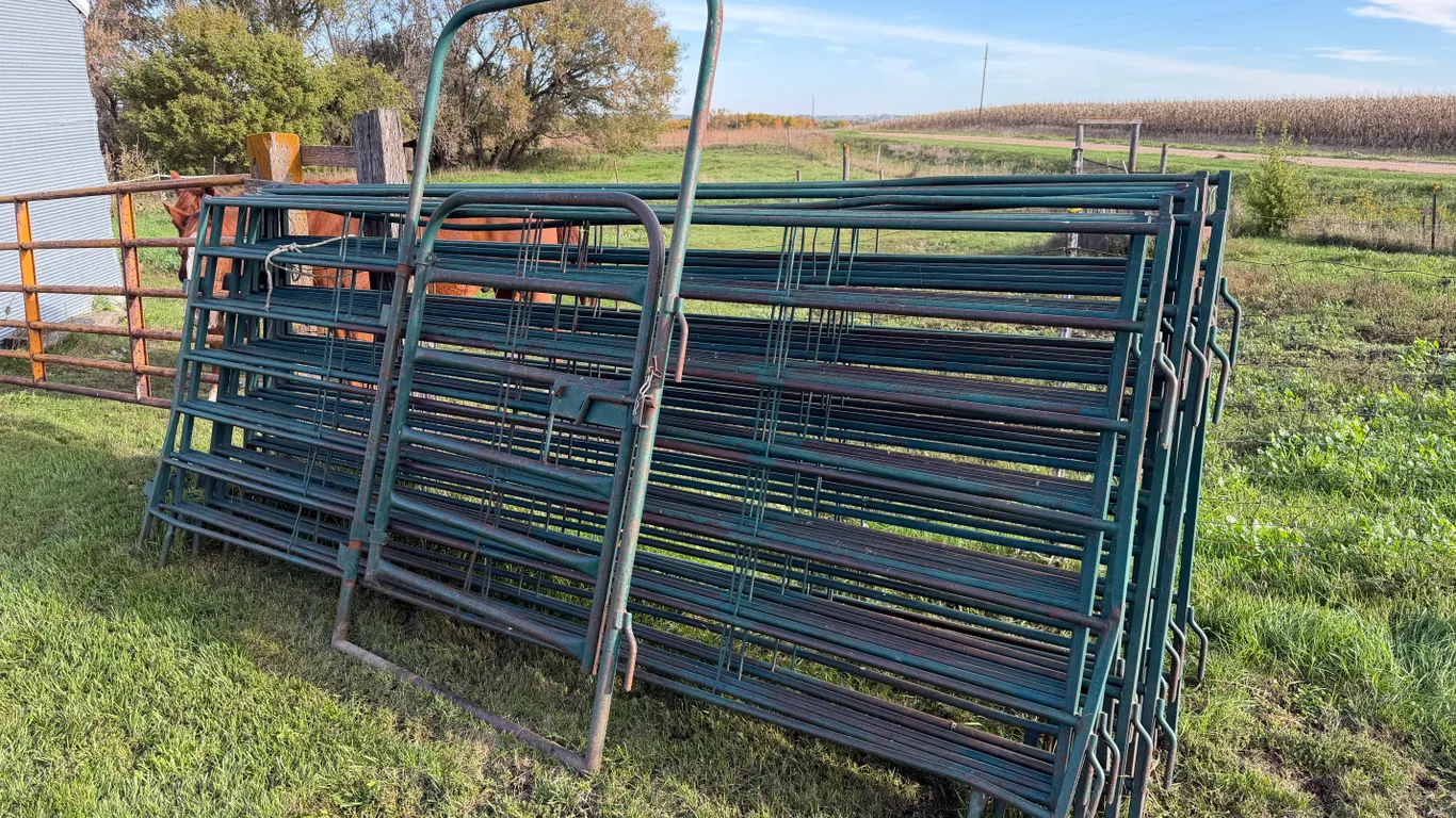 (12) 12'x5' Livestock Panels, (1) 4' Walk-Through Gate