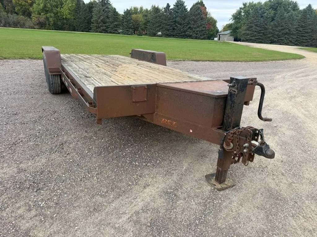 2003 DCT 20 Ft Flatbed Trailer (18' + 2' Beavertail), 2 - 7,000 Lb Axles, 235/85R 16 Tires, 8 Bolt H