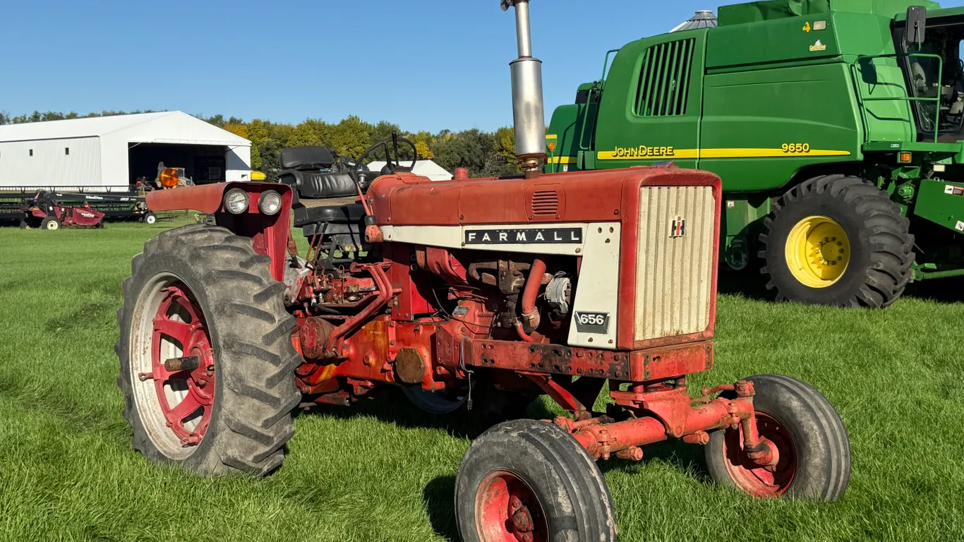 Farmall Model 656 Tractor WF, Gas, 3 Pt, 540 PTO, Shows 5361 Hours, SN 12178S. This Item is Located