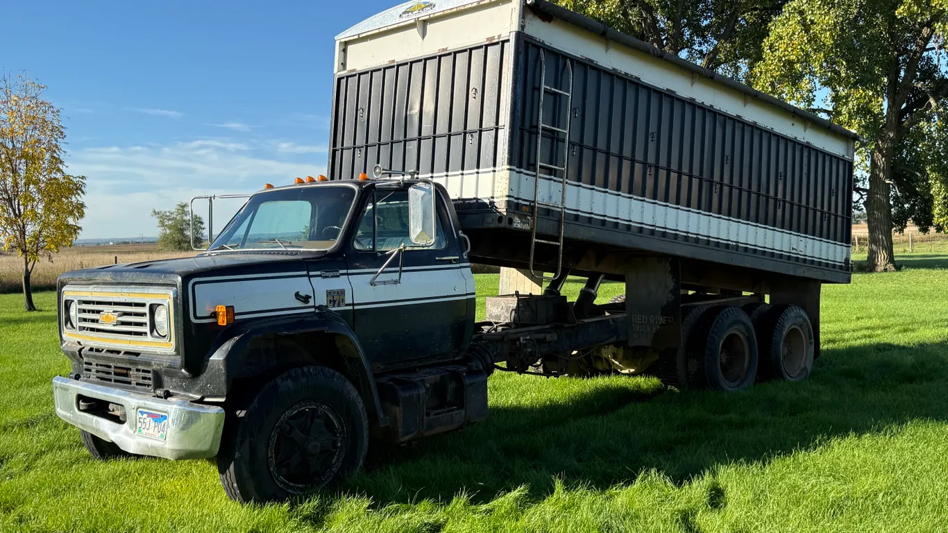 1979 Chevrolet C70 Tandem Truck, Twin Screw, Red River 20 Ft Steel Box & Floor, Shur-Lok Tarp, 67" S