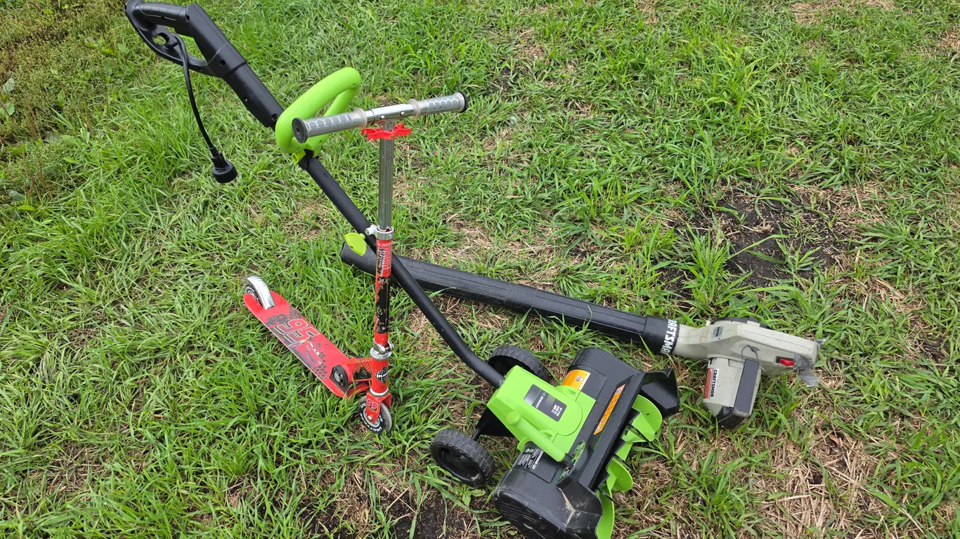 Electric Snow Thrower, Leaf Blower and Scooter