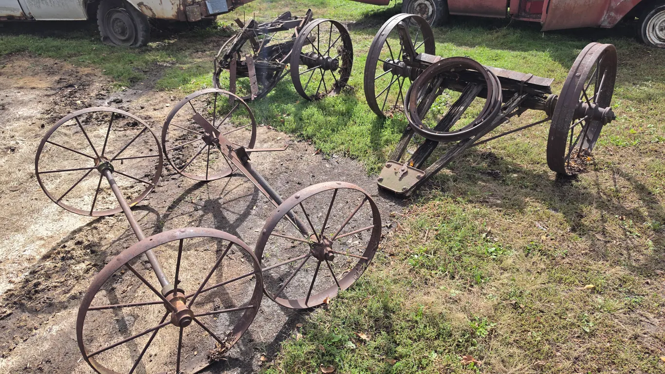 (8) Steel Wheels on Misc Axles, Buying All for One Money