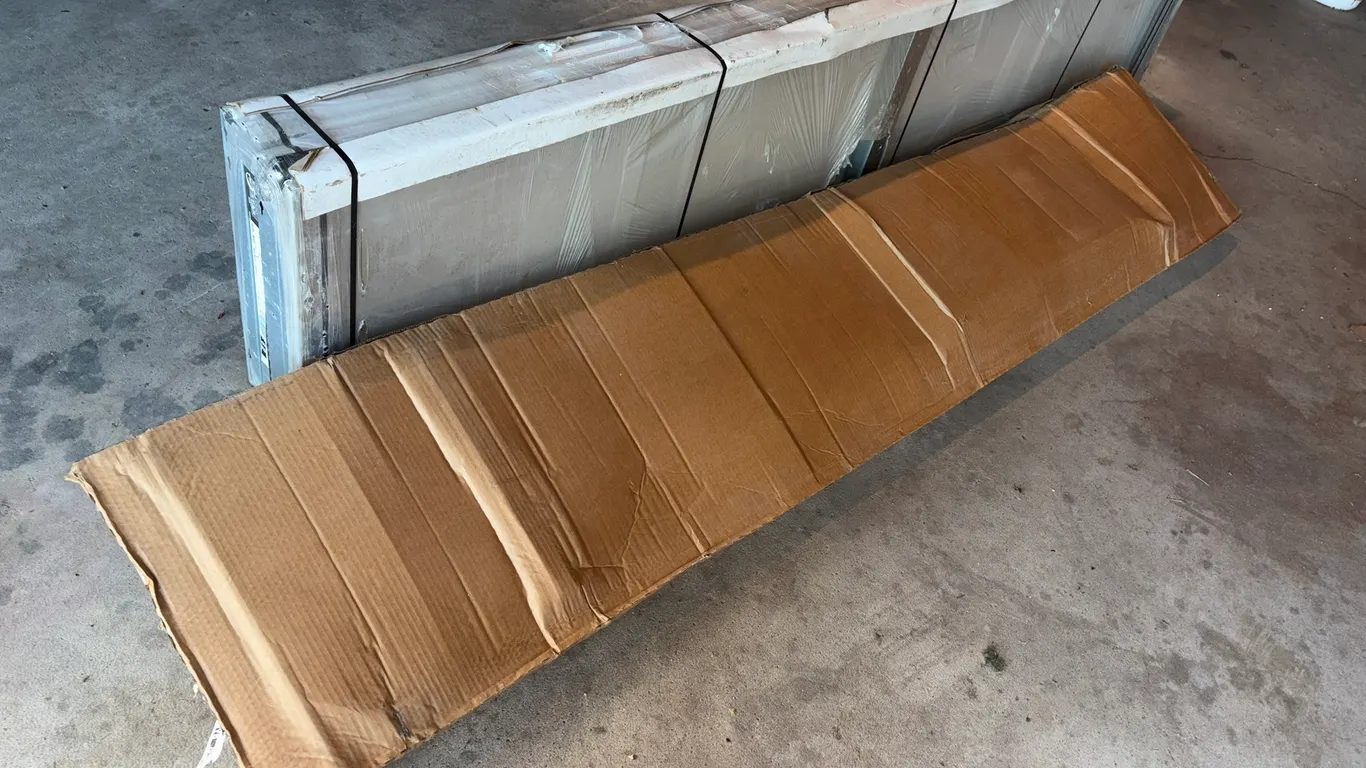 Overhead Garage Door, 9’ Wide, 7’ Tall, Insulated, 2” Thick, Track, White, *Never Installed