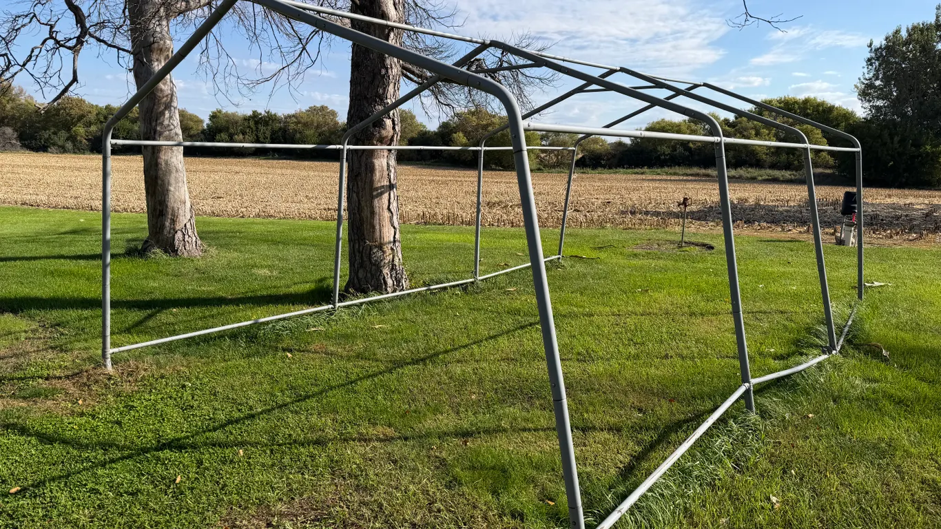 13’x20’x8’Tall Steel Frame for a Building, No Tarp Included, Buyer Responsible for Tear Down and Rem