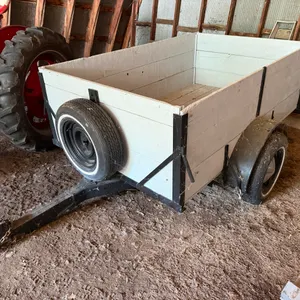 Shop-Built 2-Wheeled Trailer, 61" W x 100" L, 29" Sidewalls, 15" Rims, No Title, Lights Do Not Work