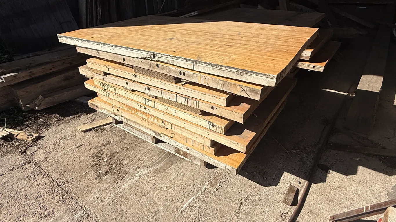 9 Pieces Of Assorted Bowling Alley Floor, 47"-69" Long, 42" Wide, Came From Bowling Alley In Madison