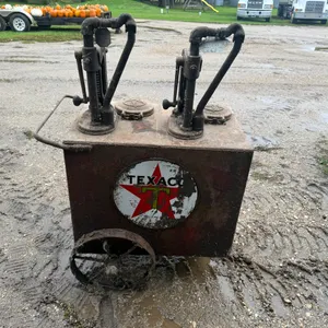 Texaco Brand Oil Cart, 2 Sides With Pumps (Working Order)