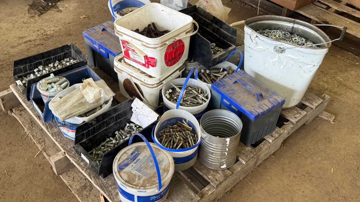 Pallet Of Misc Bolts, Washers And Nuts, Assorted Sizes