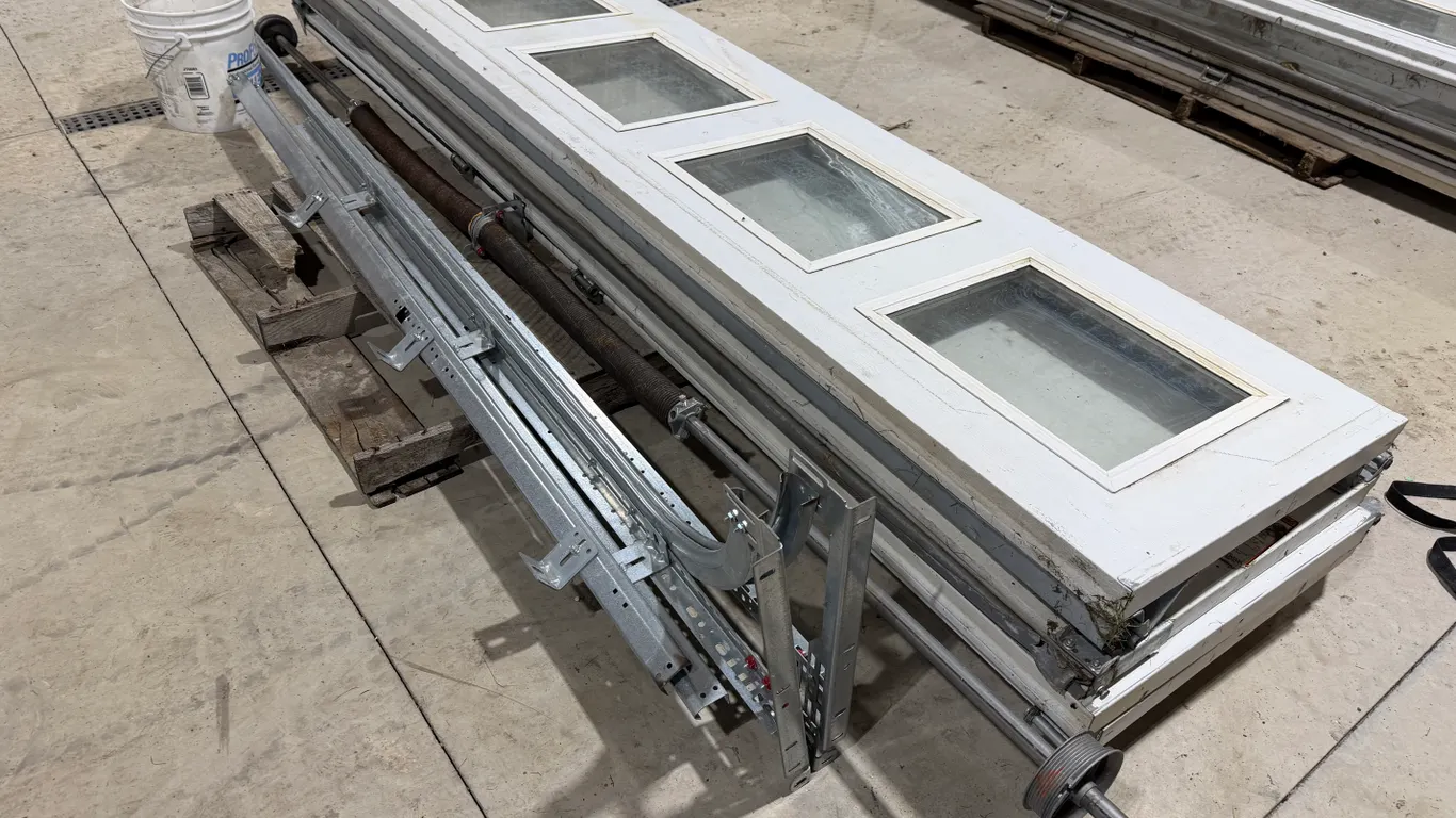 Used 10’ x 8’ Garage Door with Track and Hardware