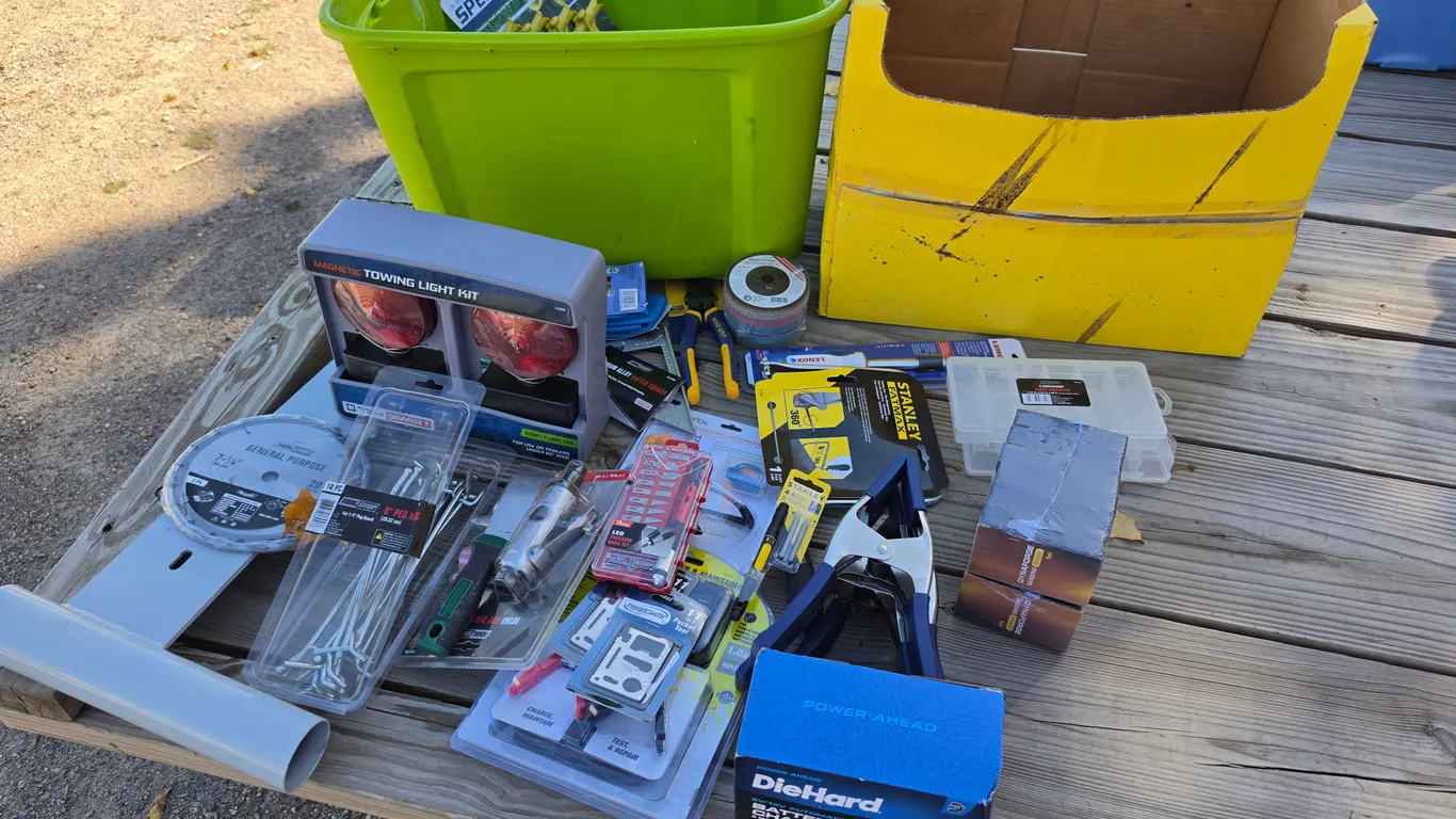 Towing Light Kit, Ai Tools, Clamps, Screw Drivers, Battery Maintainer, and More, *MUST BE PICKED UP