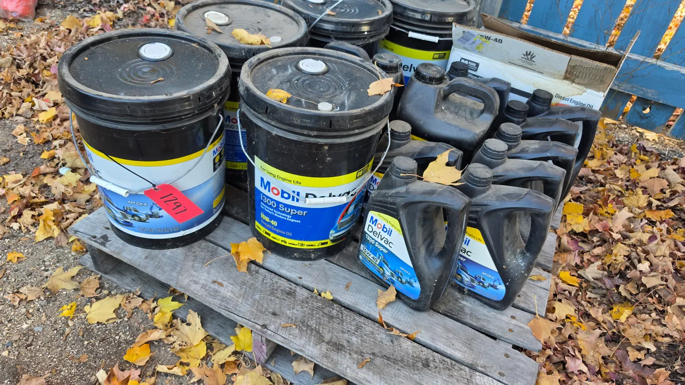 Approx. 45 Gallons of Mobile Delvac 1300 Super 15w-40 Diesel Engine Oil, *MUST BE PICKED UP BY FRIDA