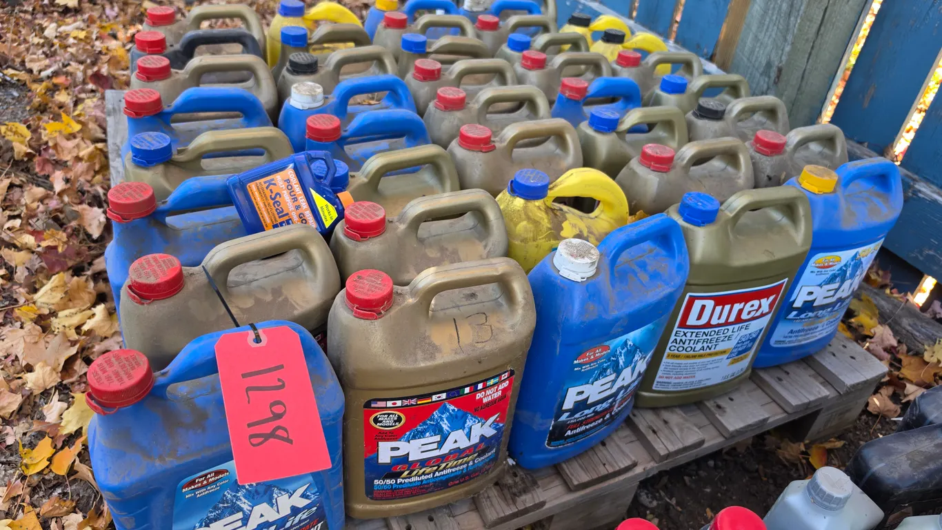Large Assortment of AntiFreeze/Coolant, *MUST BE PICKED UP BY FRIDAY, OCTOBER 23RD @ 4:00 PM. NO EXC