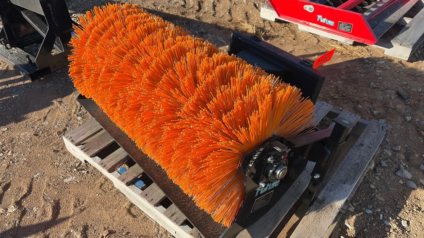 Approx. 43" Unused Future QSJ Skid Steer Sweeper Attachment
