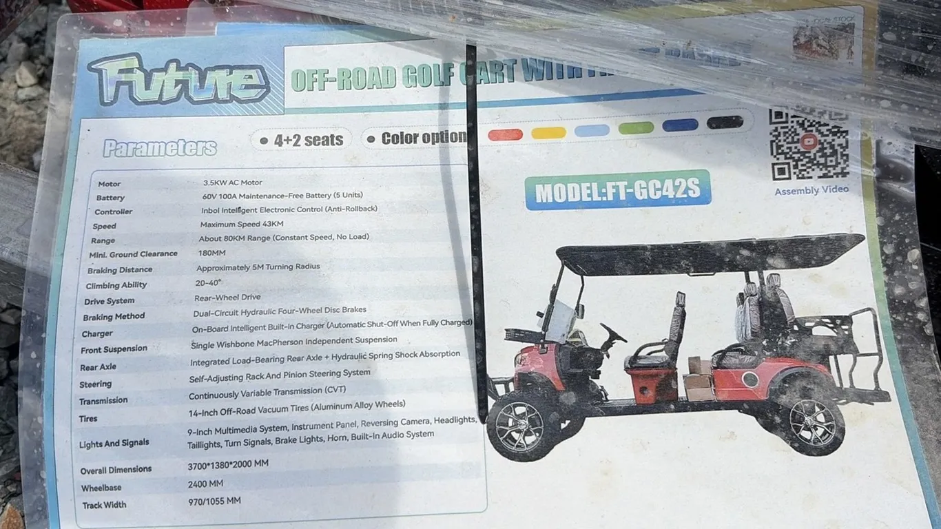 Unused Unassembled Future FT-GC42S Electric Golf Cart