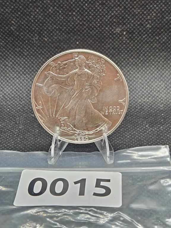 1990 American Silver Eagle 1 Oz Fine Silver One Dollar Coin