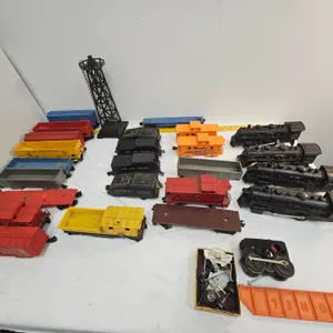 Large Assortment of Lionel Model Train Engines, Cars, Tracks & Electrical Box