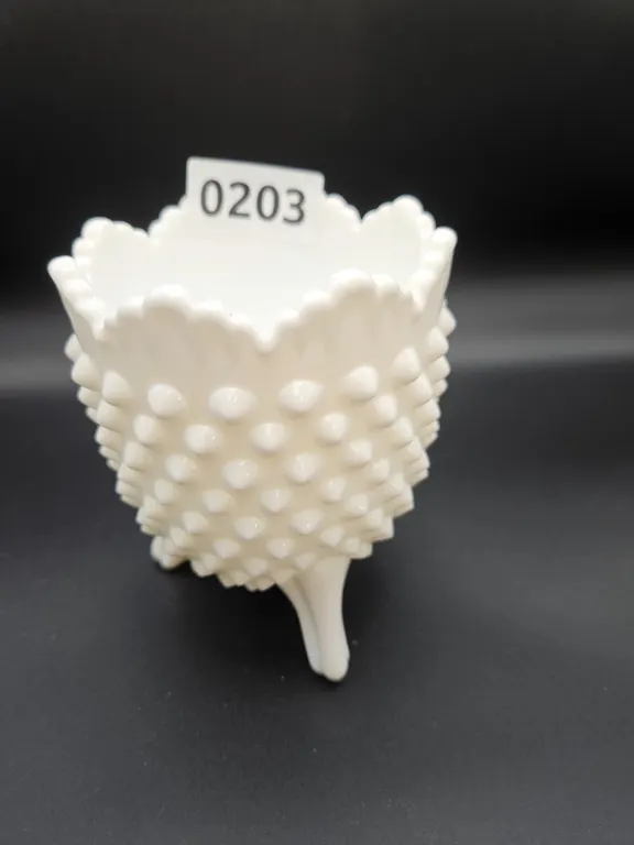 Fenton Hobnail Milk Glass Footed Bowl