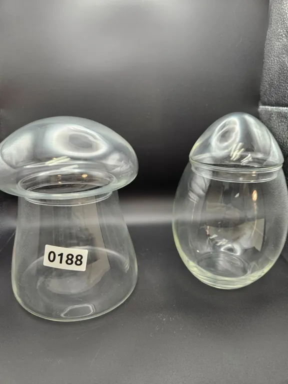 Assorted Clear Glass Containers and Cloches
