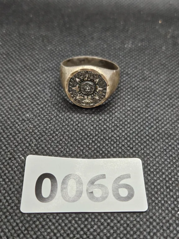 Sterling Silver Aztec Calendar Ring