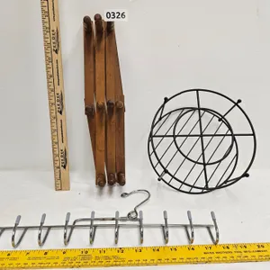 Accordion Rack, Metal Basket, and Multi-Hook Hanger