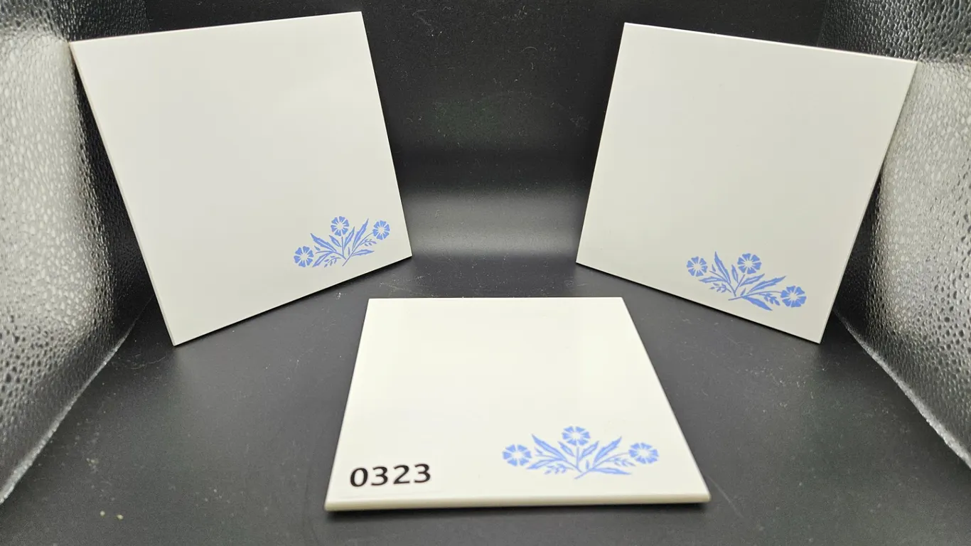 Set of Three Blue Floral Coasters