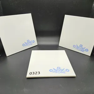 Set of Three Blue Floral Coasters