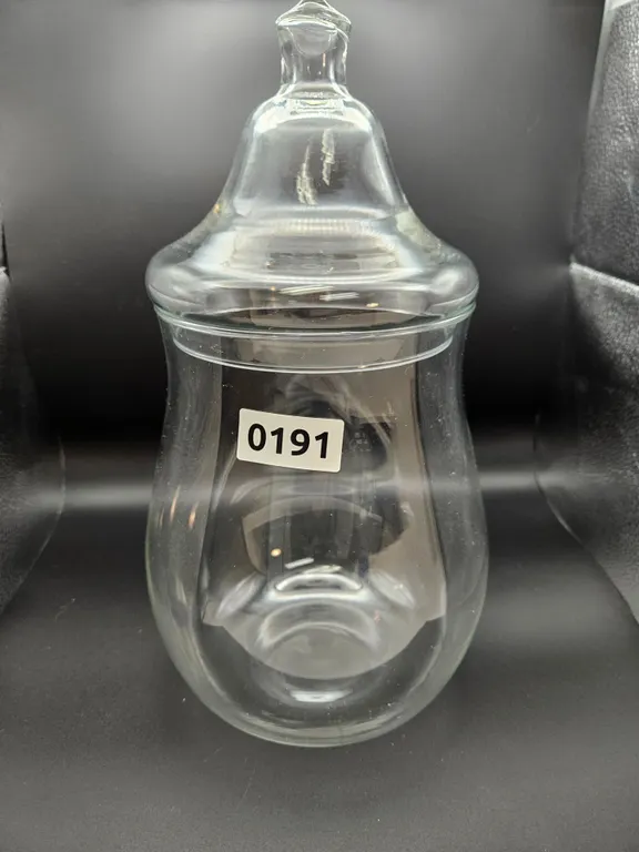 Large Clear Glass Bell-Lid Jar