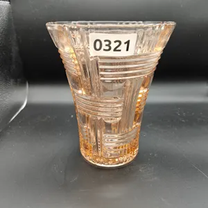 Peach Art Deco Style Glass Vase