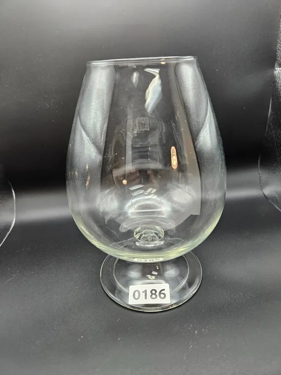 Large Clear Glass Brandy Snifter Style Vase