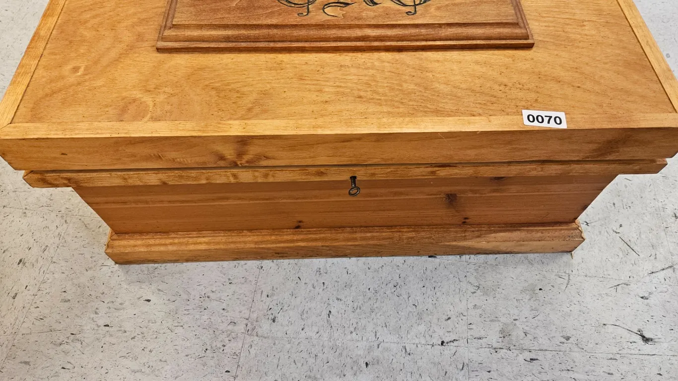 Wooden Chest with Initials "TAG"