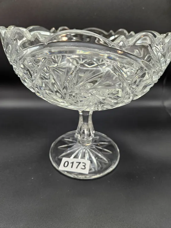 Cut Glass Pedestal Bowl
