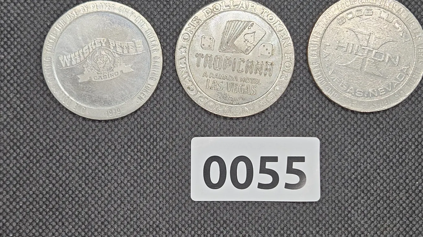 Three Vintage Las Vegas Casino Gaming Tokens