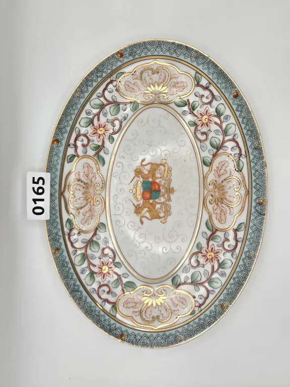Decorative Oval Plate with Crest