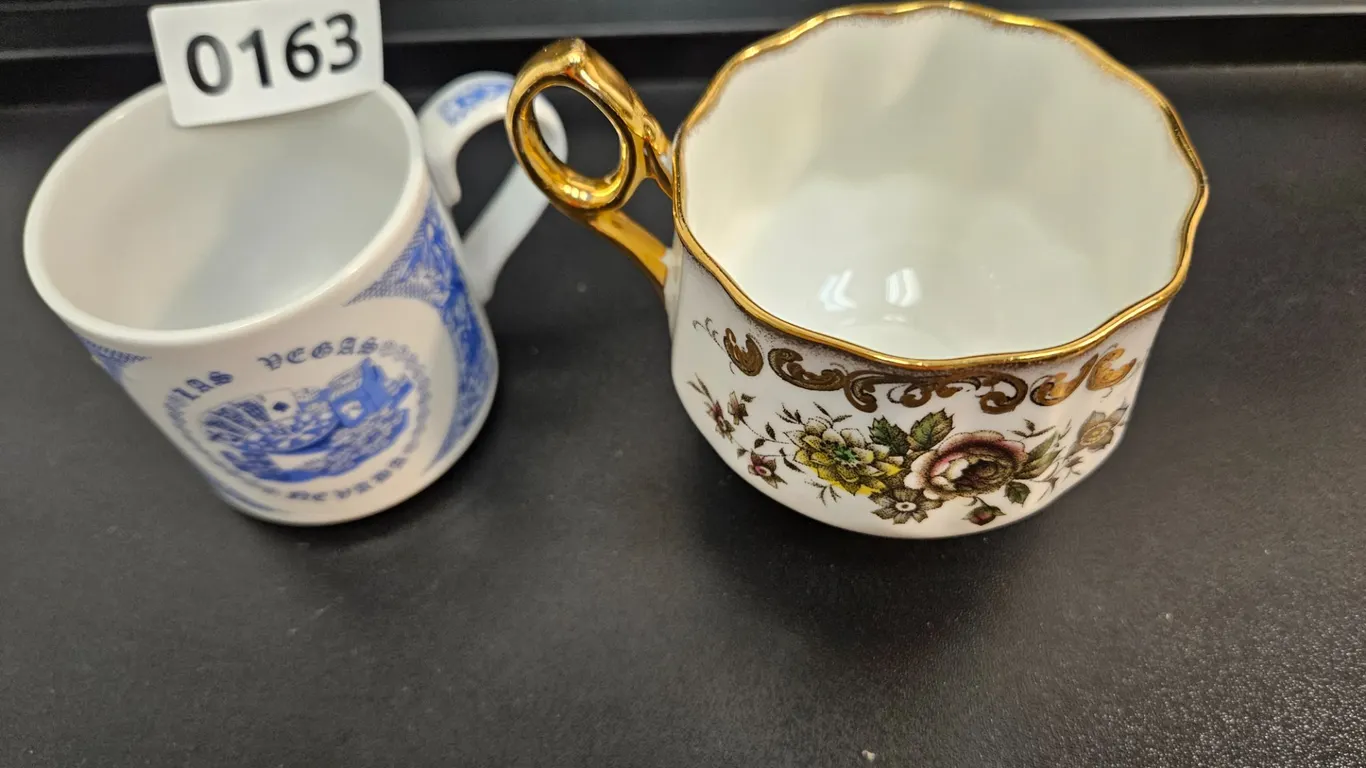 Royal Kendall Floral Bone China Teacup & Las Vegas Souvenir Mug