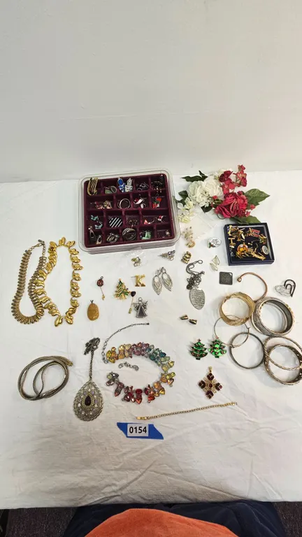 Assorted Costume Jewelry Lot with Necklaces, Bracelets, and Earrings