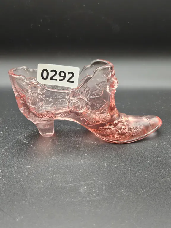 Pink Depression Glass Slipper Shoe