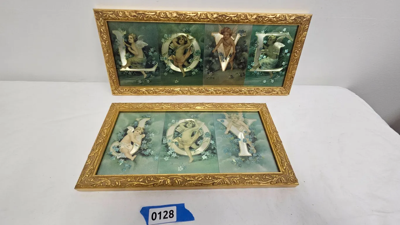 Framed Cherub "LOVE" Pictures