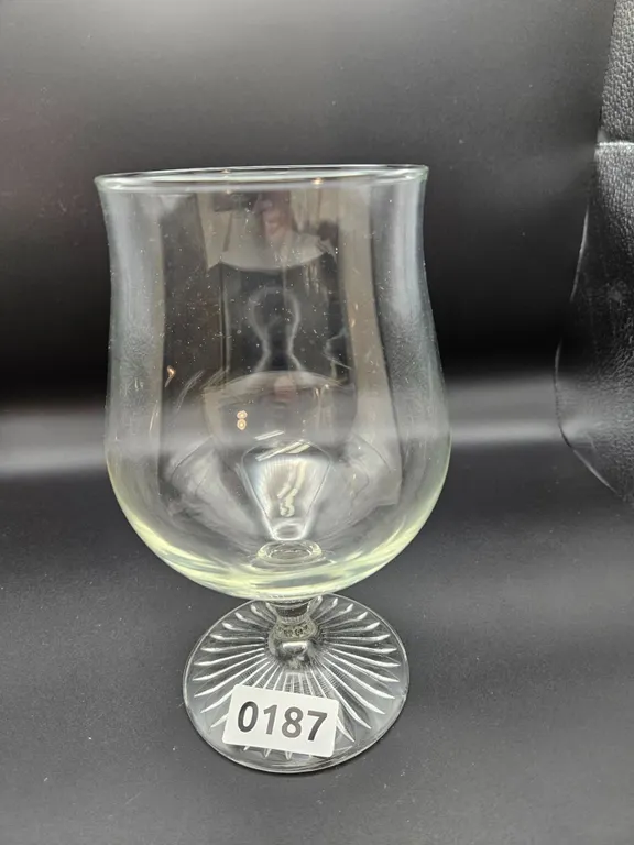 Clear Glass Footed Hurricane Lamp