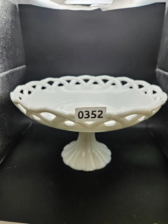 White Milk Glass Pedestal Bowl
