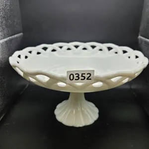White Milk Glass Pedestal Bowl
