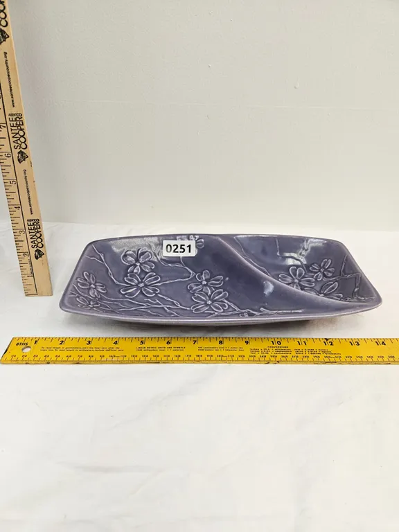 California Pottery Lilac Divided Dish