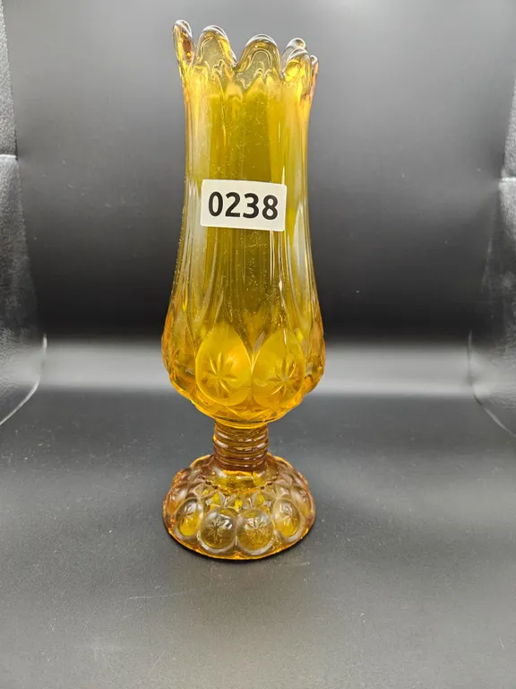 Amber Pedestal Glass Vase