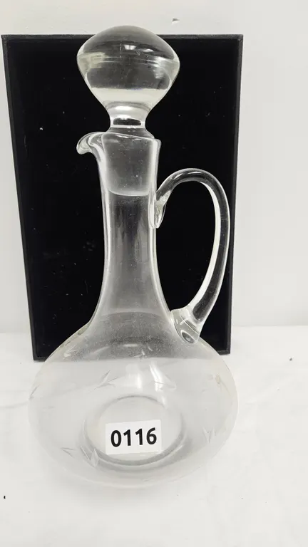 Etched Glass Decanter with Stopper