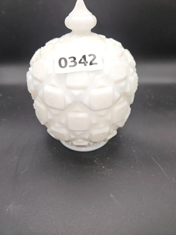 Milk Glass Covered Candy Dish
